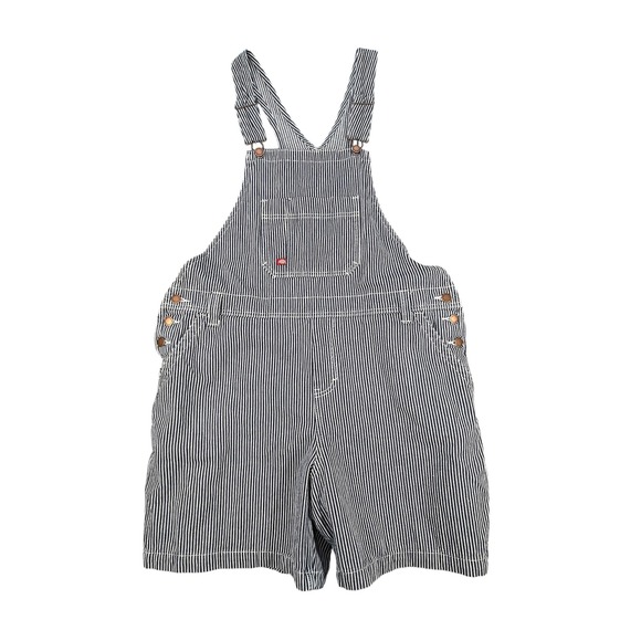 Dickies Denim - Dickies Blue Hickory Stripe Overalls Women XL Shortalls Carpenter Bibs FB204RHS